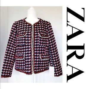 NWT Zara Tweed Crop Jacket